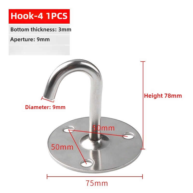 1/2/4pcsHook Eye Plate Heavy Oblong Duty Steel Stainless Pad Mount Wall U Boat Ceiling Hanger Ring Garage Hammock D Shape