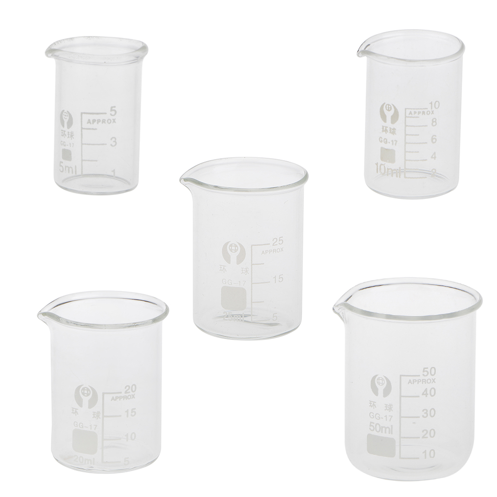 25ml Borosilicate Glass Beaker -- Graduated Low Form Measuring Beakers - Lab Glassware, High Temperature Resistant