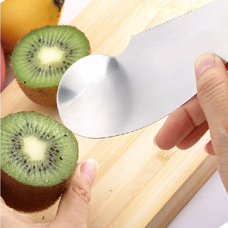 2 in 1 rostfritt stål kiwi grävsked skopa fruktkniv skärare skalare skärare frukt & grönsaker verktyg kök prylar