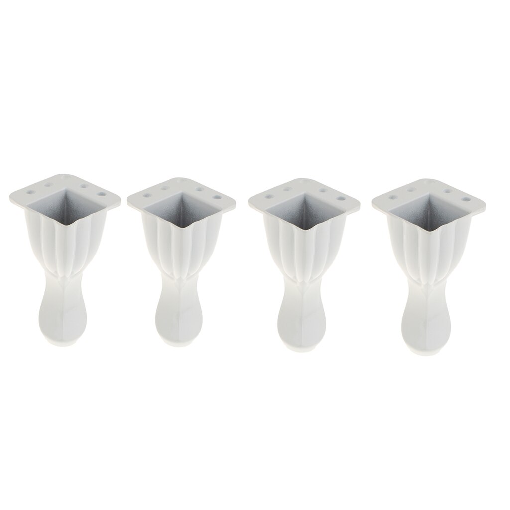 4x metall sofa ben skrivebord bordføtter sokkel erstatning h : 8cm hvit maskinvare