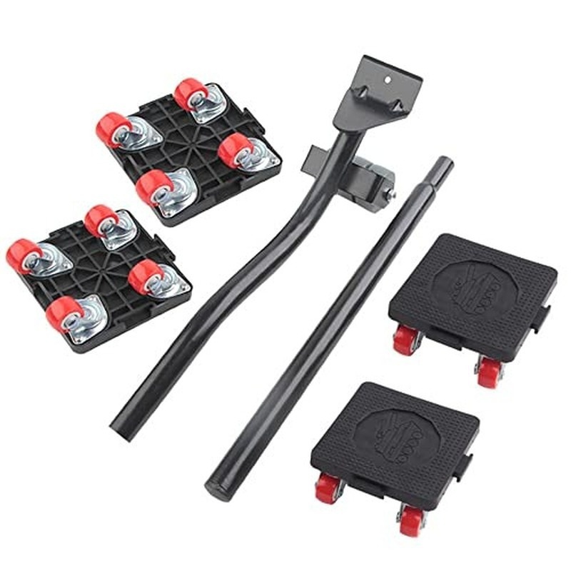 6 unids/set juego de mudanzas de muebles herramienta de movimiento elevador de transporte cosas pesadas rueda móvil barra de rodillo herramientas de mano