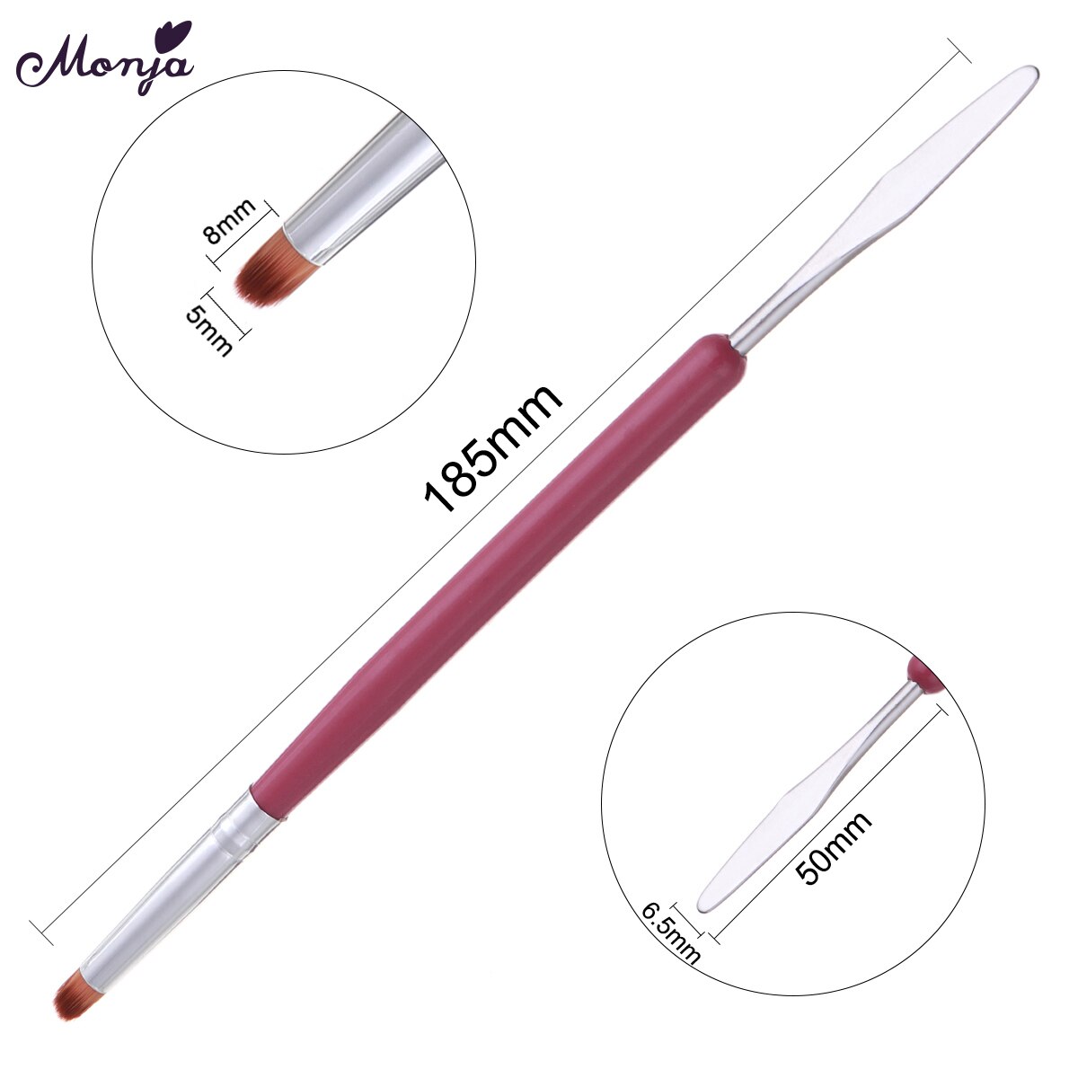Monja 8 Stijlen Nail Art Franse Strepen Lijnen Lijn Borstel Extension Builder Acryl Uv Gel Tekening Carving Pen Manicure Tool: SKU003746-4