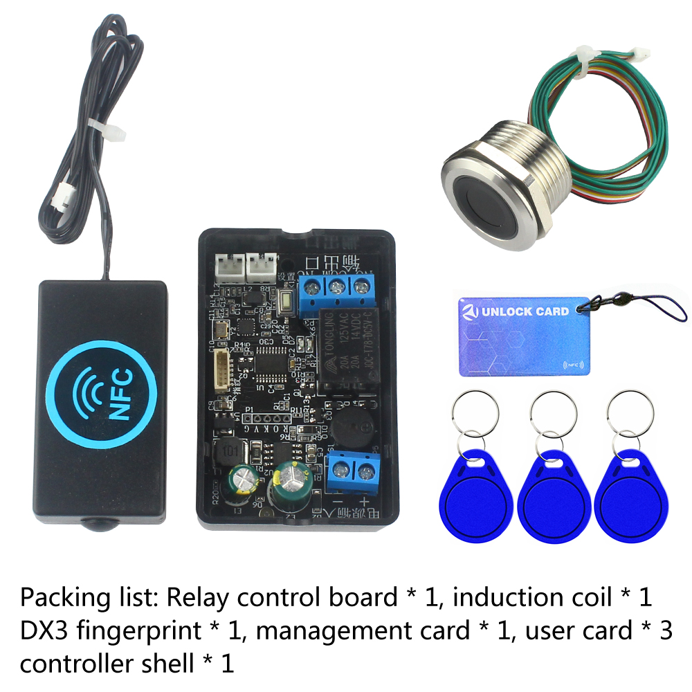 praktisch NFC Fingerabdruck Relais Steuermodul DC10V-120V IC Karte Induktion Zugang Regler Schalter Lokomotive Auto Entsperren: Grün