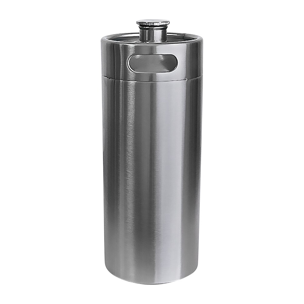 Mini Keg Growler Craft Beer Home Brew Beer Barrel 4L Stainless Steel Canteen for Home Kitchen Beer Shaking Supplies