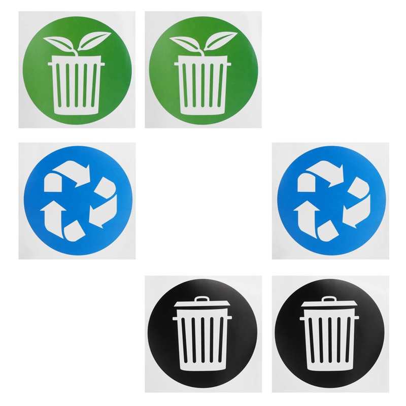 Workplaces Dustbin Sticker PVC Stickers Circular Garbage Collection Recycle Decal Trash Sticker Indoor for Outdoor