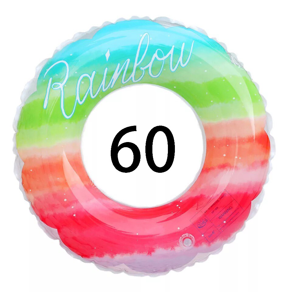 Color Swimming Ring Ins Net Red Wind Gradient Rainbow Flower Children&#39;s Swimming Ring Thickening Underarm Ring PVC Swimming Ring: 60