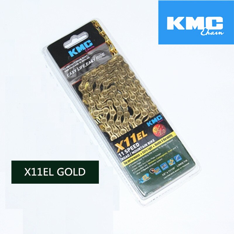 Kmc ketting x8 x9 x10 x10sl x11 x11sl goud zilver ketting mtb road fiets voor shimano ketting 8 9 10 11 SPEED 116L chain fiets