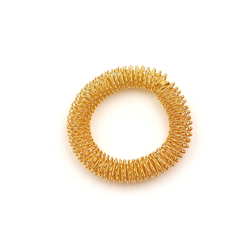 Håndleds massagering håndakupunktur armbånd metal massagering til mænd kvinder sundhedspleje værktøj håndled afslapning massager: Guld