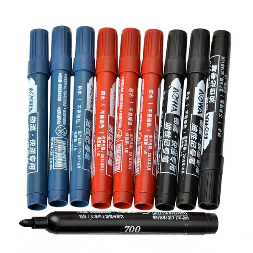 5pcs Permanent Paint Marker Pen Oily Waterproof Black Pen for Tyre Markers Quick Drying Signature Pen Stationery Supplies
