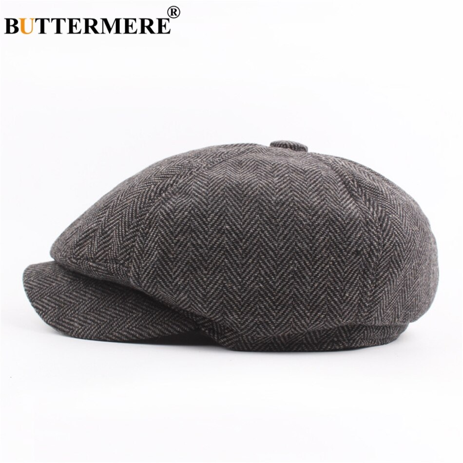 Buttermere krantenjongenspet gatsby, katoenen visgraatpet voor heren en dames, britse geruite baret, platte pet, verstelbare britse casual chauffeurspet