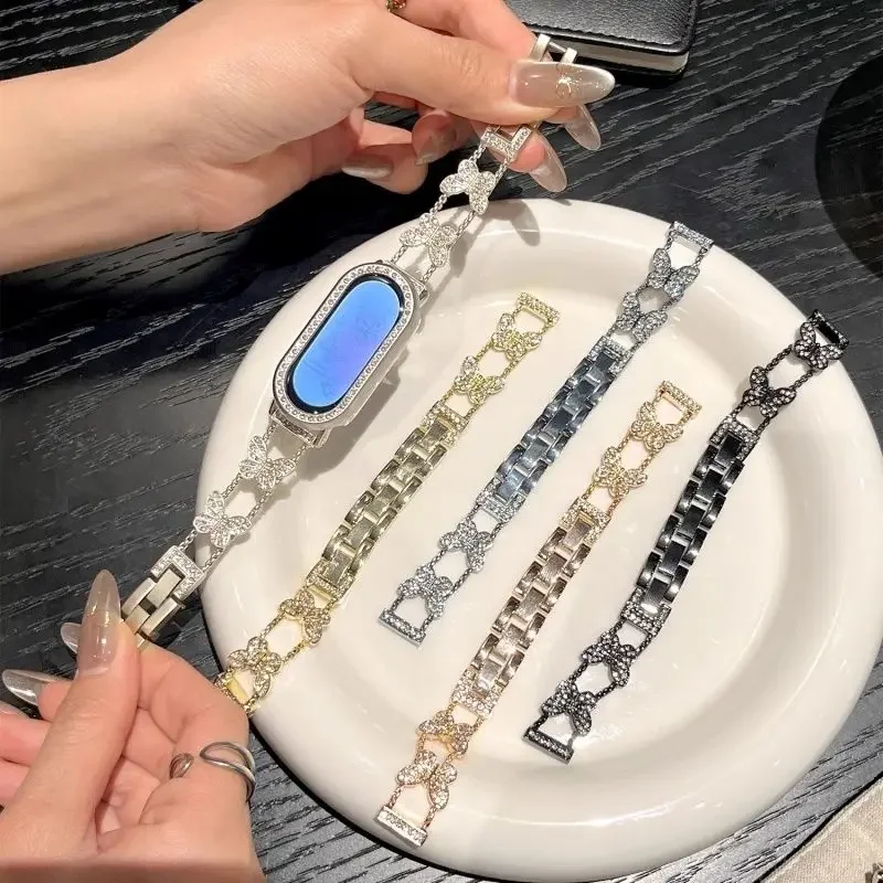 Butterfly strap suitable for Xiaomi Band 8 Pro/9Pro，8/8 NFC/9/9NFC/10/10NFC，For Mi band 3/4/5/6/7， For Redmi Watch4/Watch5