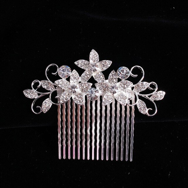 Peigne pour coiffure de mariée, magnifique accessoire de cheveux, à clips, bijoux avec perles, ornements de cheveux: 01-c