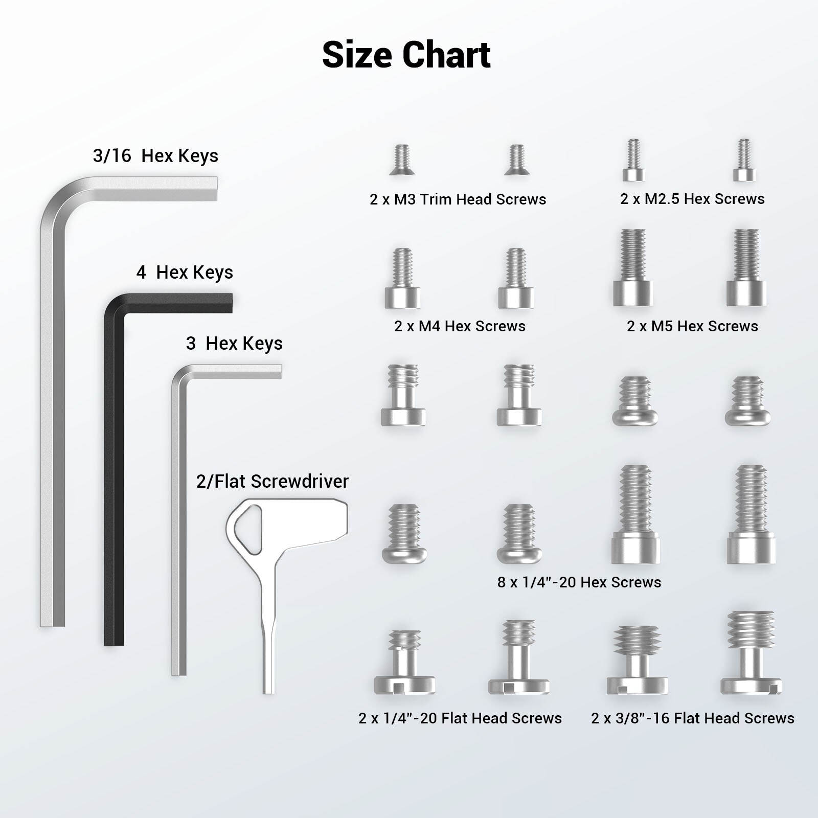 SmallRig Screw and Hex Key Storage Plate Portable Camera Tool 20Pcs Screws and Hex Keys Set for Camera Rigs Storage Plate MD3184