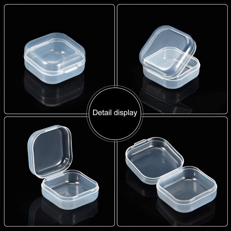 3-20Pcs Small Boxes Square Transparent Plastic Box Jewelry Storage Case Finishing Container Packaging Storage Box for Earrings