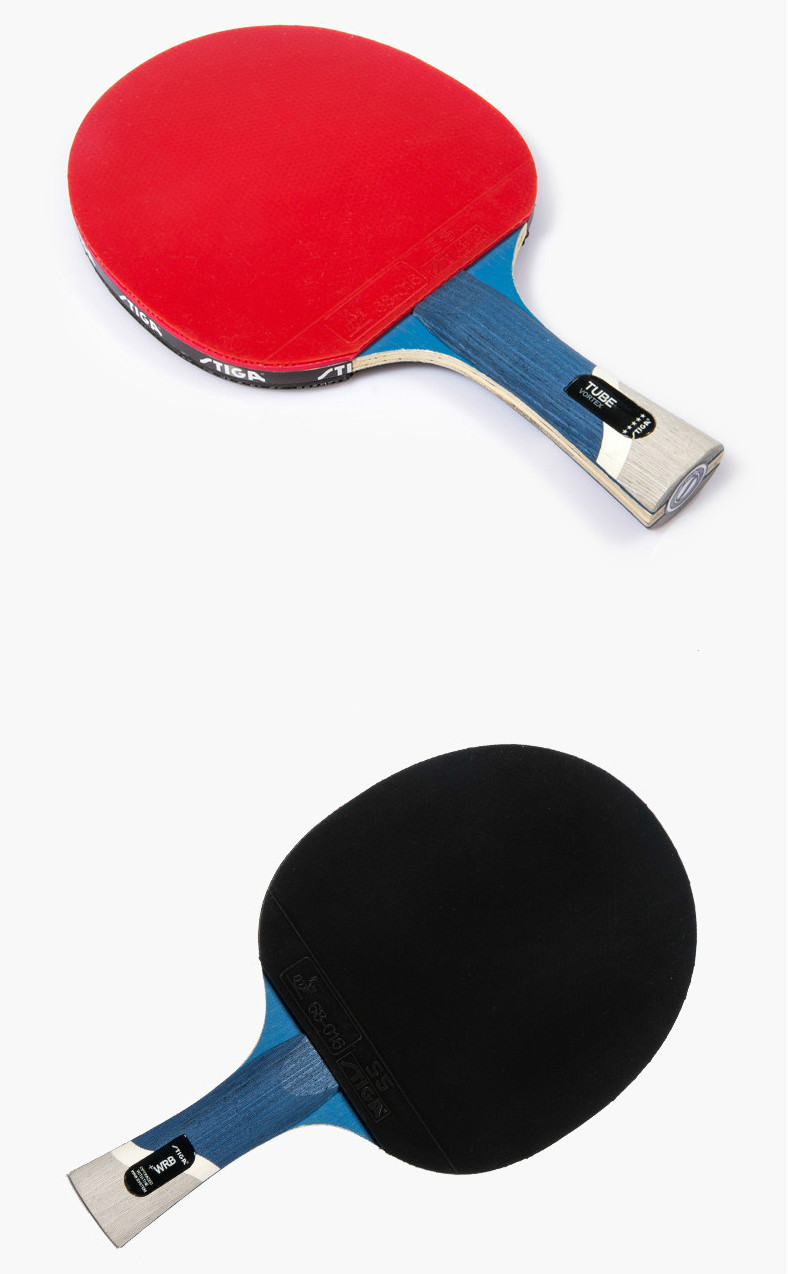STIGA pro – raquette de tennis de table, 5 étoiles, meilleure , en carbone, avec raquette de ping-pong en caoutchouc, manche court