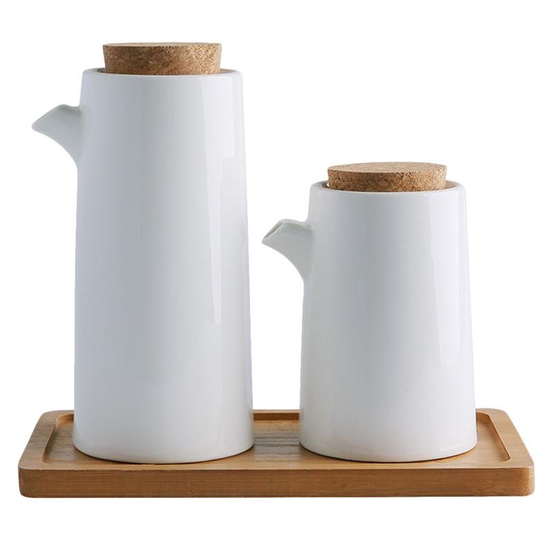 Bottiglia Condimenti In Ceramica TOPBATHY - Stile Giapponese, Beige, 17 Cm, Per Olio, Aceto E Salsa Di Soia