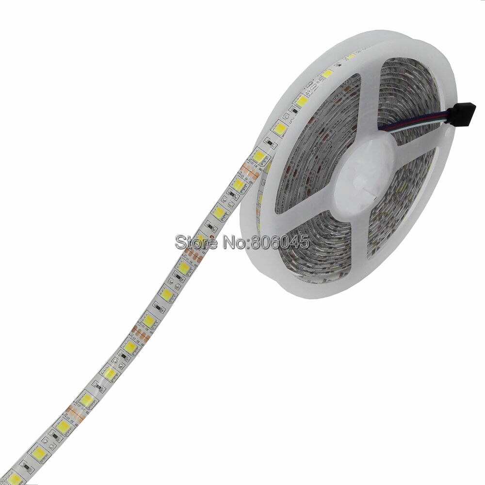 5m DC 12V 24V Dual White 5050 / 5025 LED Strip Flexible Tape, CW/WW Dual Color in 1 Chip Color Temperature Adjustable CCT Strip