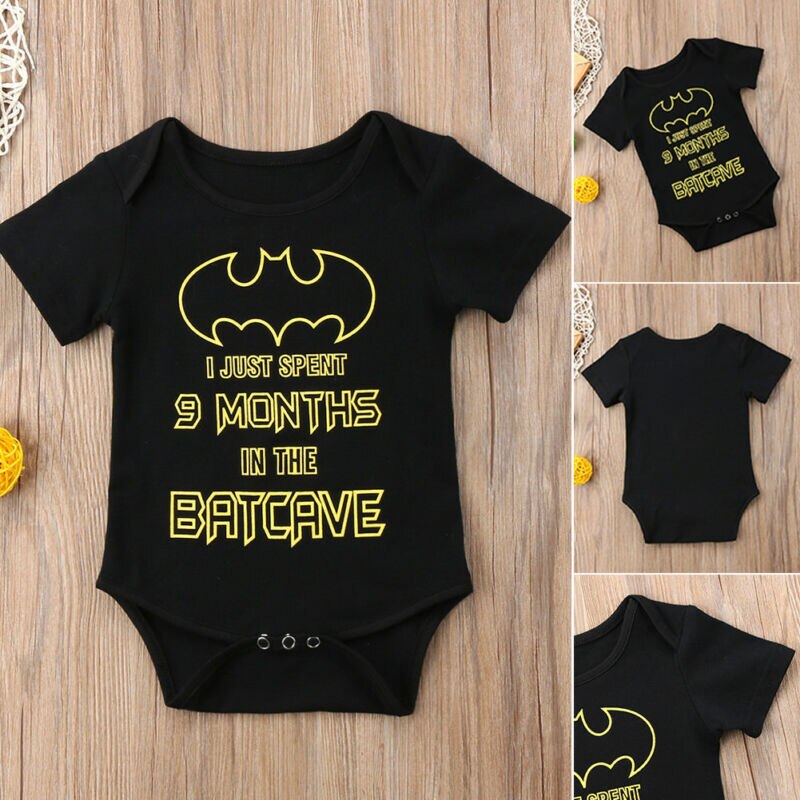 pudcoco born Infant Baby Boy Girl Kids Short Sleeve Letter Printed Romper Jumpsuit Cotton Bodysuit Clothes