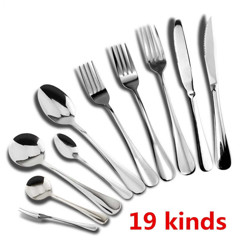 1pcs Western food stainless steel cutlery set dinner fork knife spoon flatware sets tableware dinnerware kitchen Steak Knives