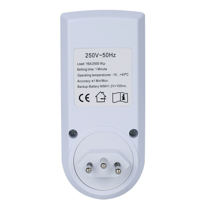250V 16A Timer Switch Socket Electronic Digital BR Plug-in Programmable 7 Day 12/24 Hour Timer Switch Socket