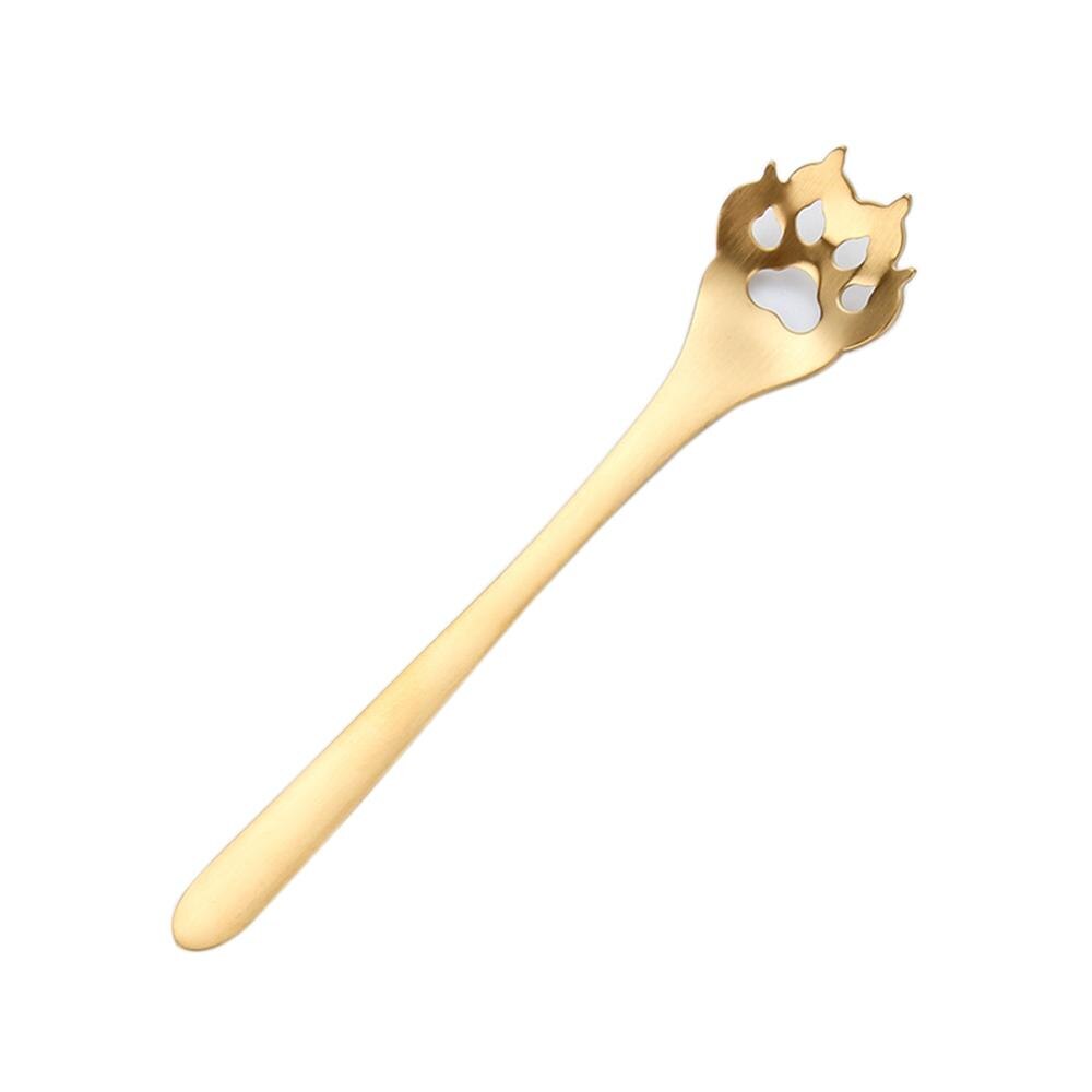 Acier inoxydable mignon chat griffe cuillères petit café thé gâteau Dessert cuillère fantaisie sucre cuillère à café vaisselle accessoires de cuisine: D2