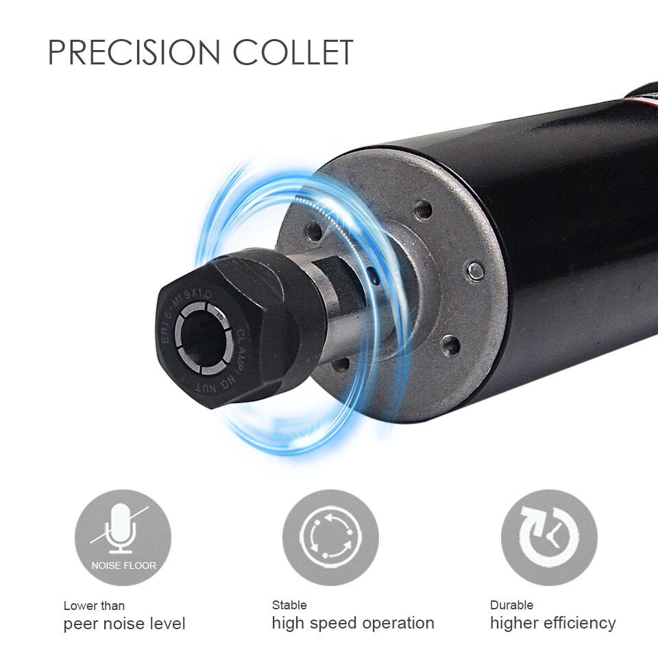 Daedalus CNC 500W Brushed Spindle Motor ER16 Chuck 100V DC Motor Air Cooled Spindle For CNC Engraving Milling Machine