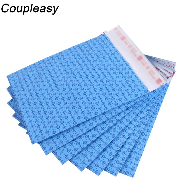 Sobres de Papel Kraft de tamaño pequeño para correo, sobres acolchados de papel Kraft azul con burbuja, bolsa de mensajería impermeable, 10 Uds.