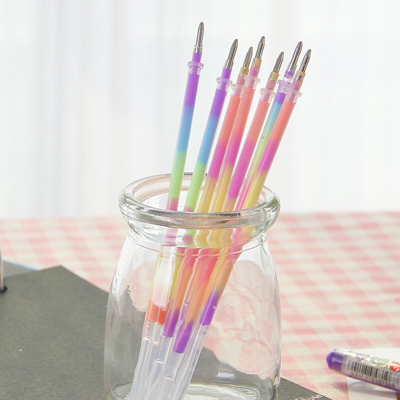 4 pcs/set Rainbow pen Six in one 6 colors gel Pen School Office Supplies stationery learning supplie child Marking pen
