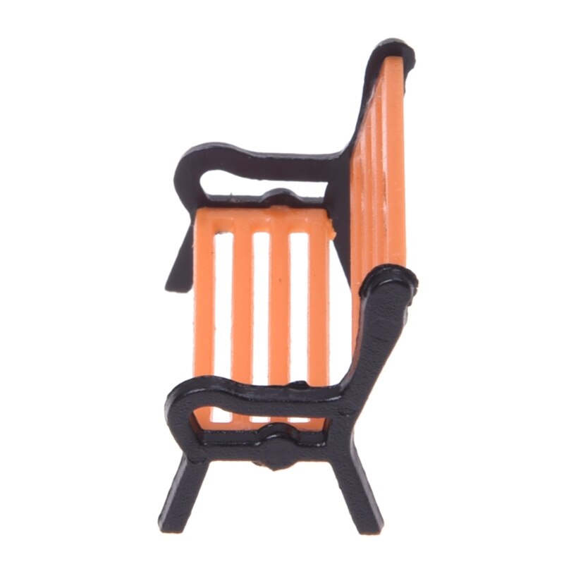 -5pcs Plastic Model Park Bench Model Landscape 1:50 w/ Black Arm