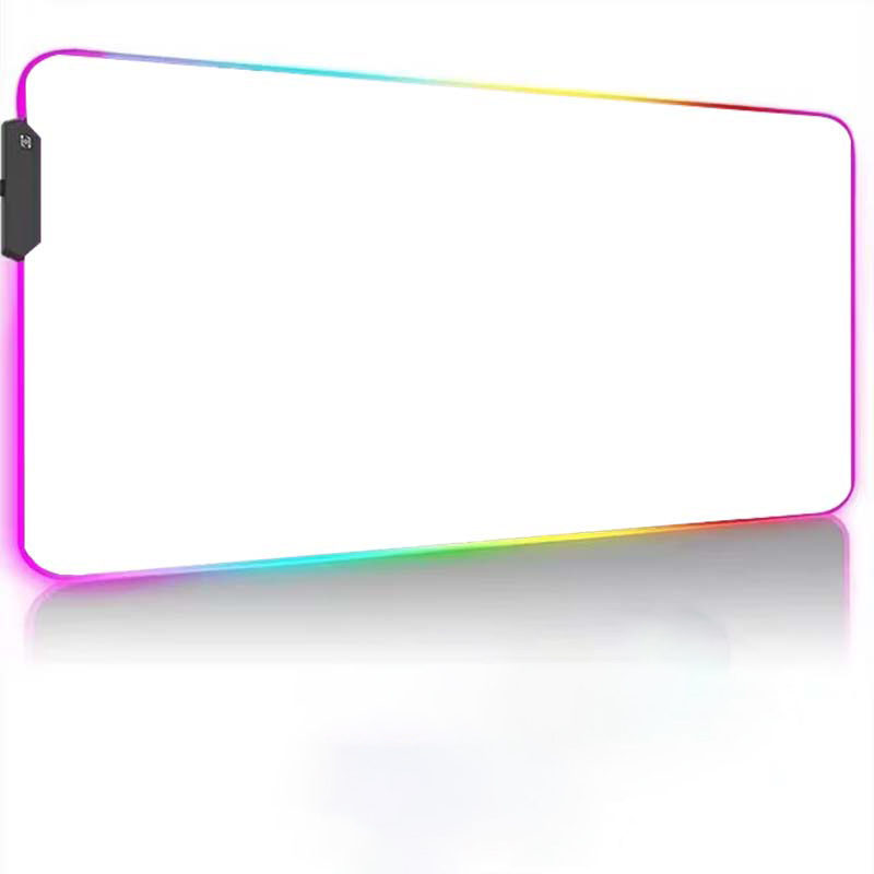 White RGB Gaming Mouse Pad LED Mousepad Game Accessories Backlit Desk Mat Large Computer Keyboard Mice Mat Luminous XXL Mausepad: 60x40 cm / BROWN
