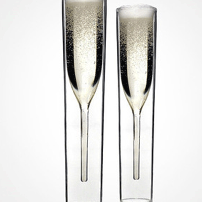 Champagneglas dubbelwandige glazen fluiten kelk bubbelwijn tulp cocktail bruiloft feest beker  wy80301