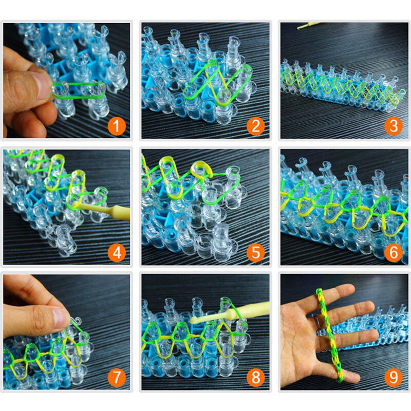 4500pcs Rubber Bands DIY Weaving Tool Box Set Elastic Silicone Rubber Band Woven Bracelet Kit Girls Craft Toys