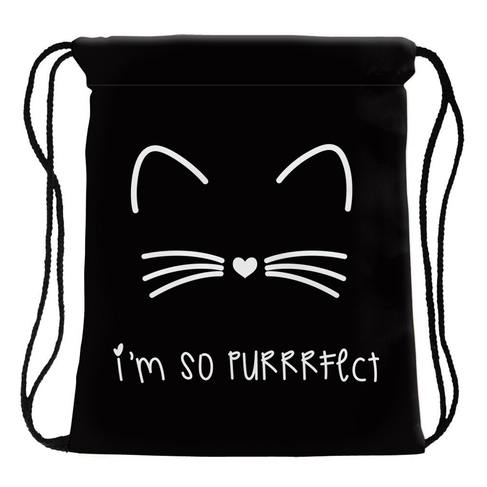 Deanfun 3D Printed Drawstring Bag Cat Pattern Cute for Women Travelling 60134