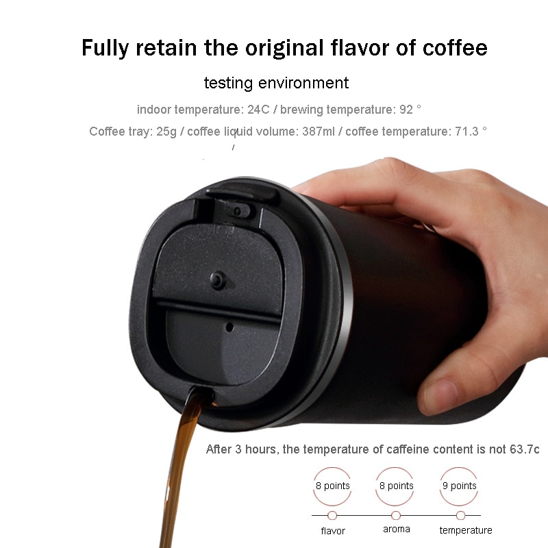 380/510ml 304 rostfria kaffemuggar tumblers kopp med lock vakuumisolering kaffe resemuggar bil termoskopp drickskopp