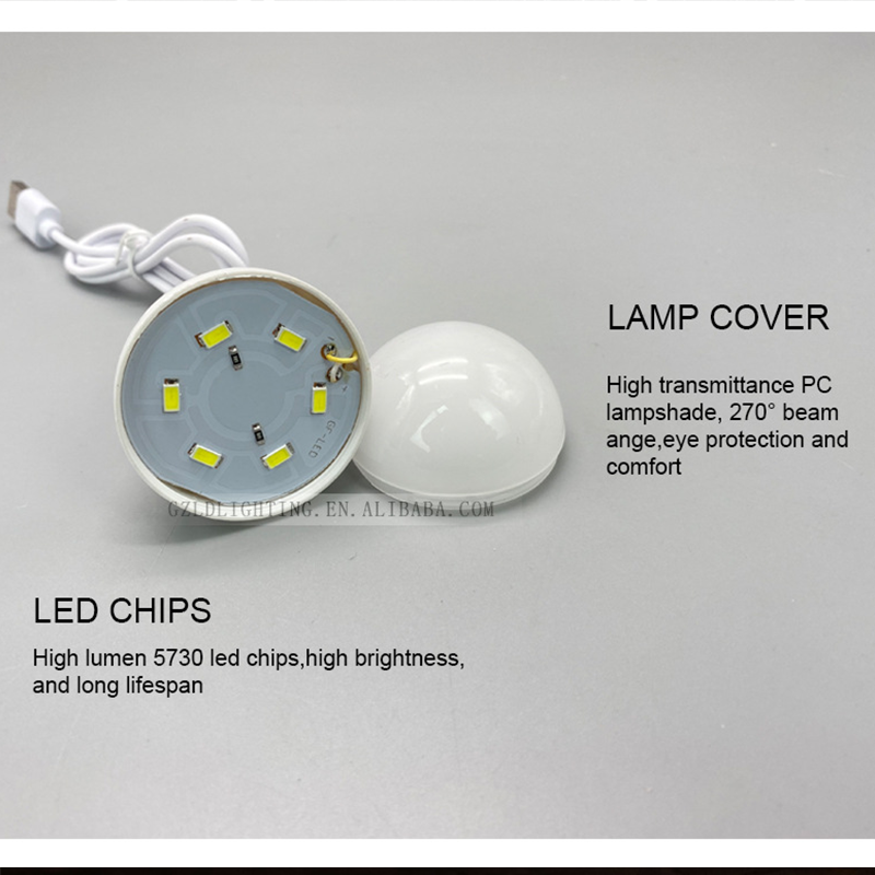 Bombilla Led de bajo voltaje, Bombilla USB de energía móvil de 5V, carga de ordenador, bombillas para exteriores disponibles.