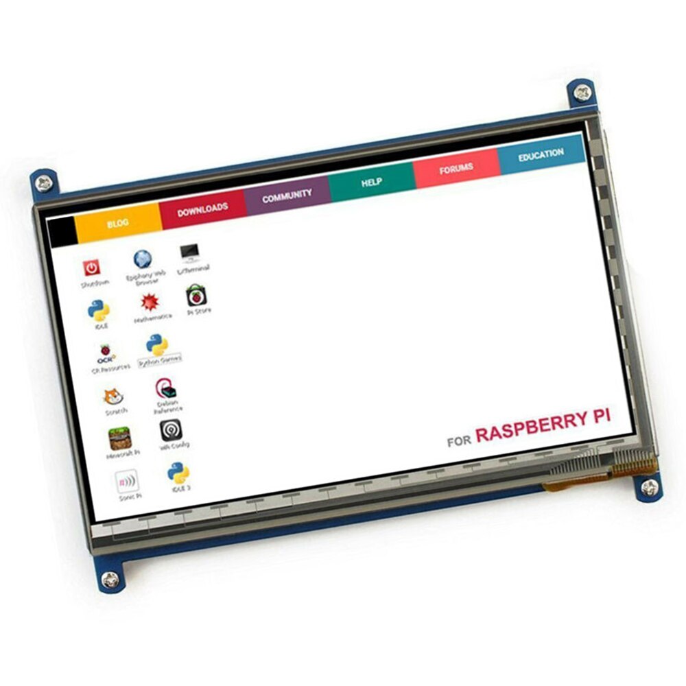 7" HDMI USB LCD Display Monitor 1024*600 HD Capacitive Touch Screen portable monitor Accessory For Raspberry Pi drive-free