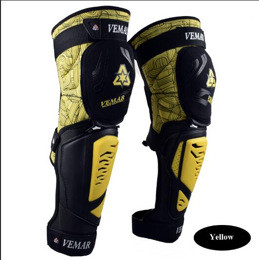 VEMAR Motorrad Mtb Knie Pads Moto draussen Sport Schutz Feuerfeste Anti-Herbst Moto-Cross Radfahren Schutz Ausrügestochen setzt: E01-Gelb