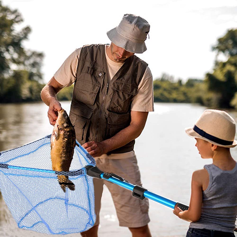 Leo Opvouwbare Visnet Voor Steelhead, Zalm, Kajak, Meerval, Bass, Forel Vissen, duurzaam Telescopische Uitbreiding Vis Schepnet