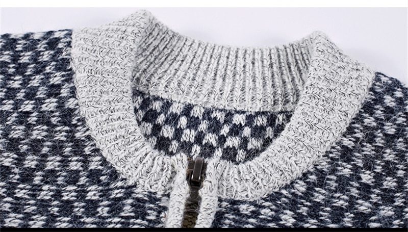 Uldtrøje herre afslappet lynlås sweatercoat efterår vinter cardigan herre strik grå striktrøje stor størrelse 3xl