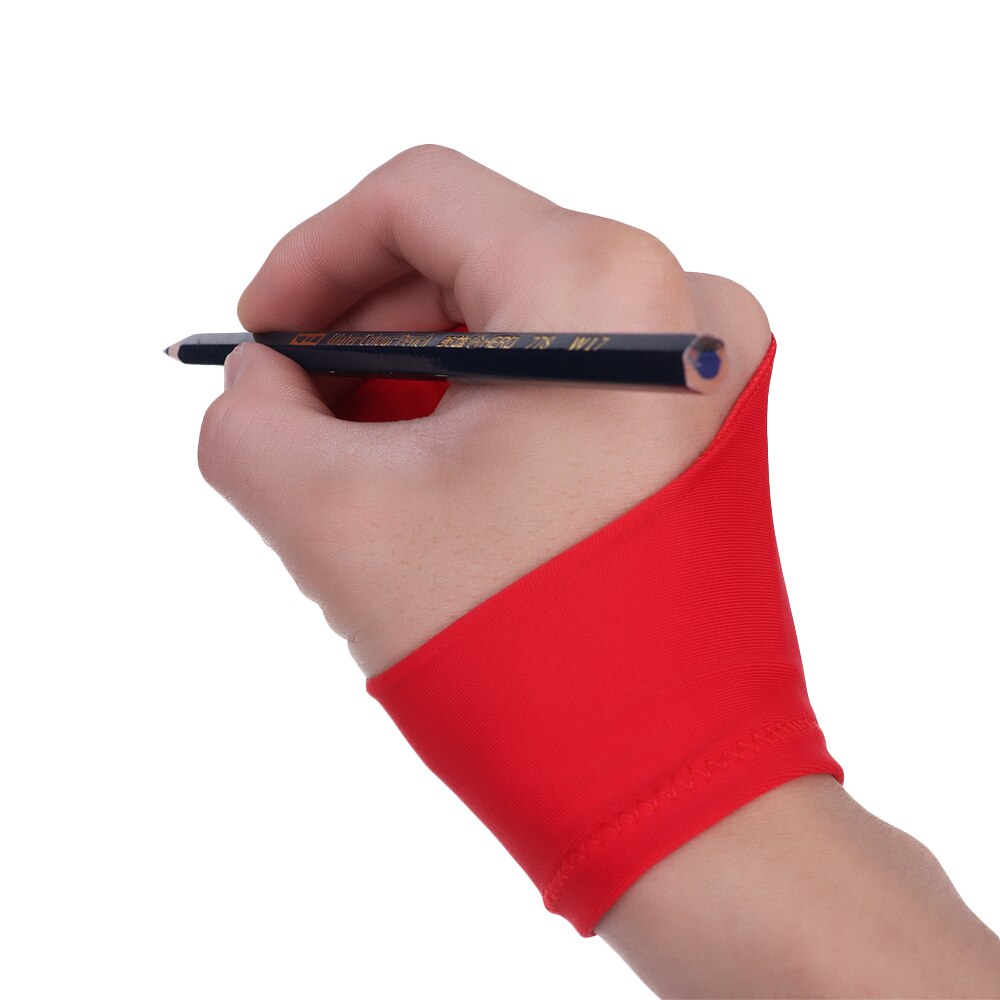 Luva anti-incrustação de 2 dedos, preto, ambas para a mão direita e esquerda, luvas de pintura de artista para qualquer luva de tablet de desenho gráfico