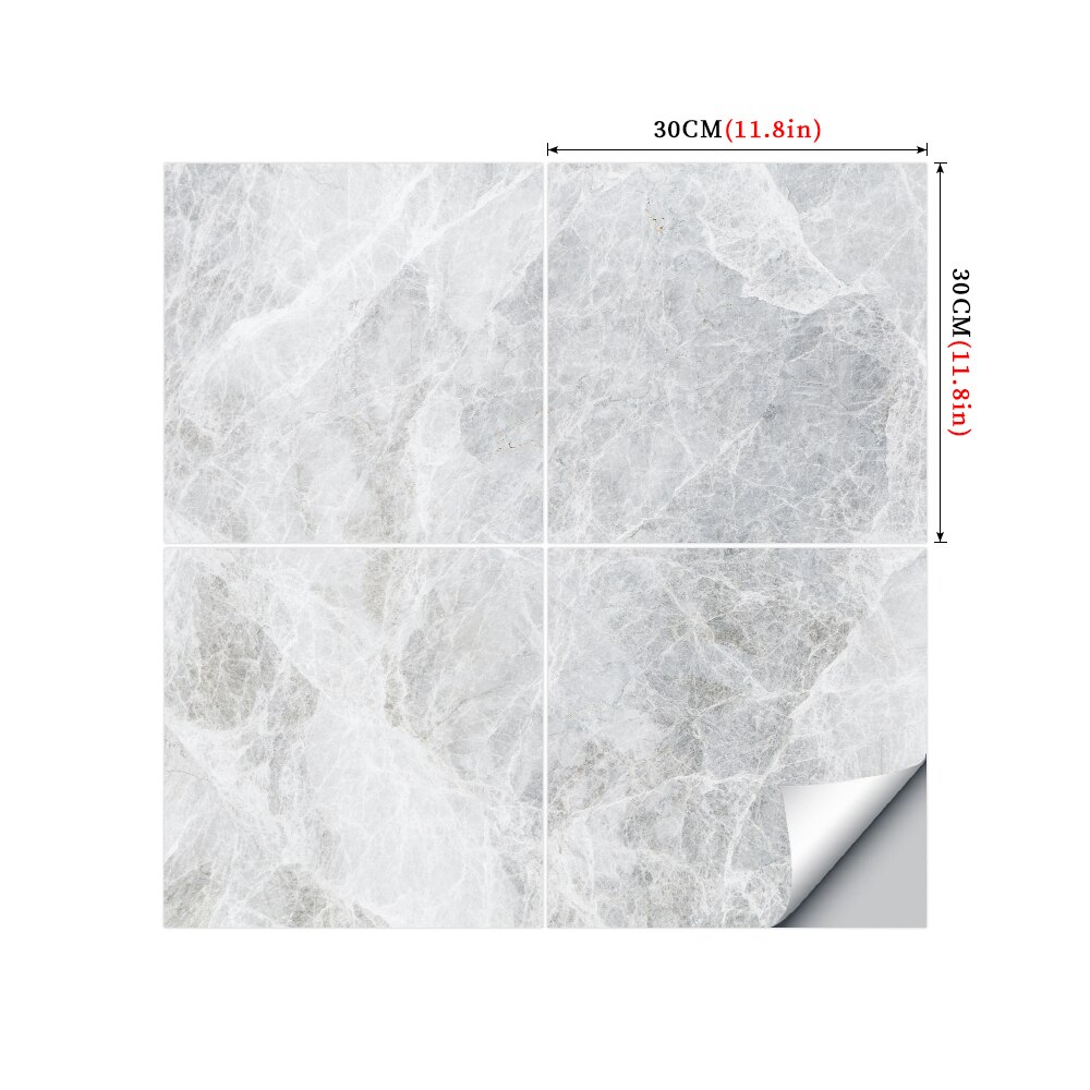 Marble Peel And Stick Floor Tile Roll - 15.7" X 118" - Vinyl Sticker For Floor Or Wall