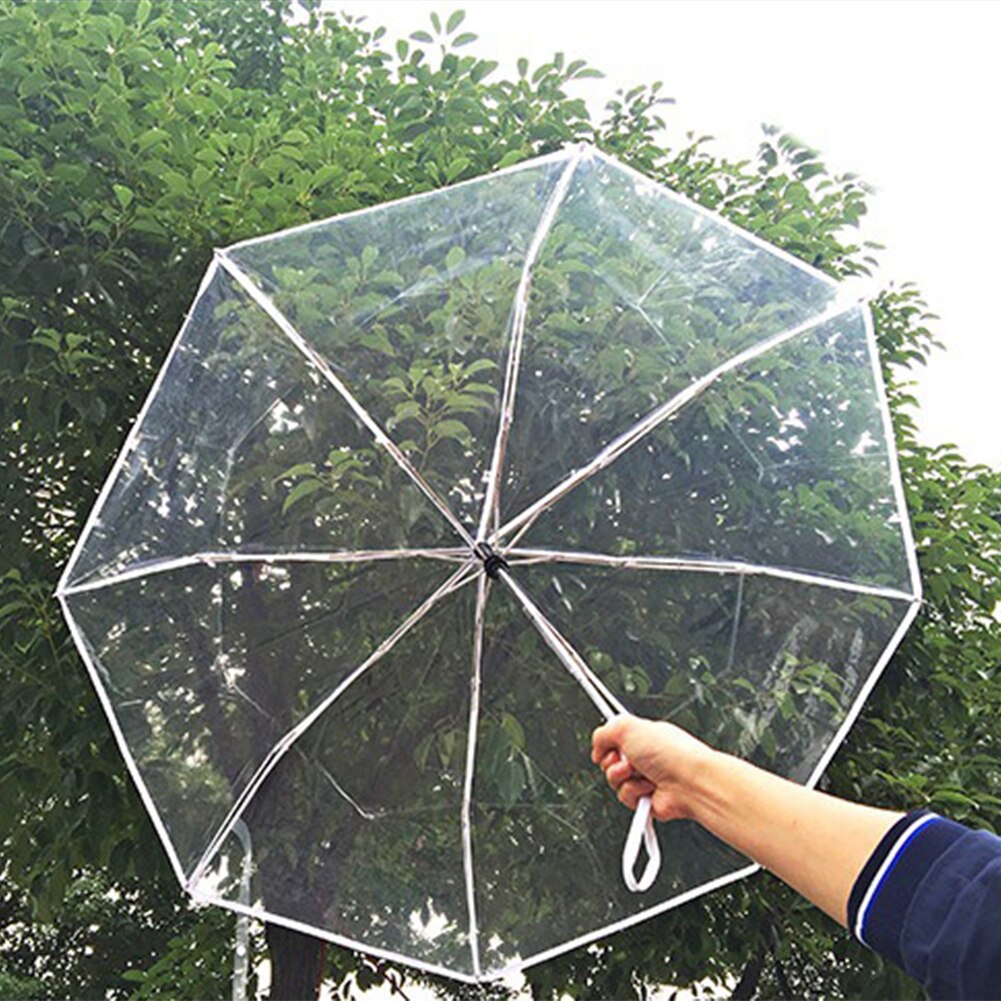 Parapluie Portable Transparent et automatique, Triple pliage, Anti-vent, , Durable, plage, plein air, voyage, dôme à bulles,
