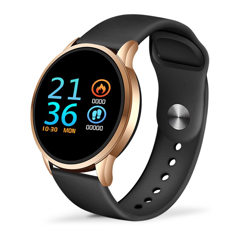 Luik Fit Bit Smart Armband Mannen Sport Smart Horloge IP67 Waterdichte Fitness Tracker Hartslagmeter Stappenteller Polsband Vrouwen: Rose gold black