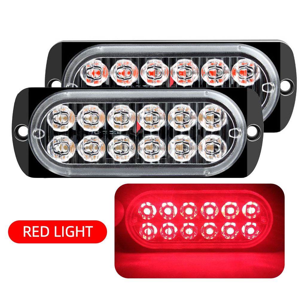 Luz de advertencia de coche de 12LED, luz de emergencia de avería, lámpara de baliza de remolque de camión, luz lateral LED ámbar de 12V para accesorios de coches KO
