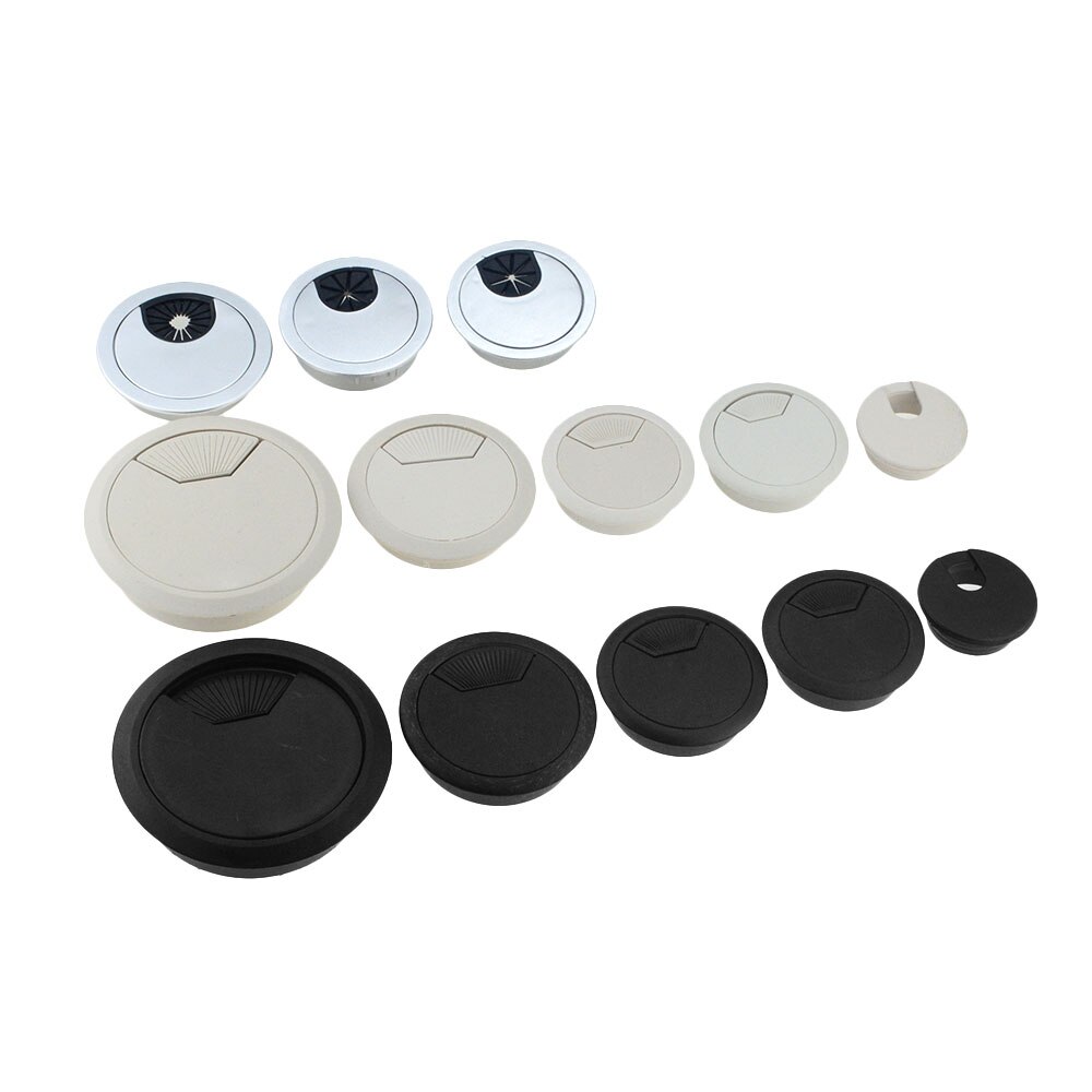 2Pcs Bureau Draad Gat Cover Basis Computer Grommet Tafel Kabel Outlet Poort Oppervlak Lijn Doos Meubels Hardwar Bureau Computer bureau