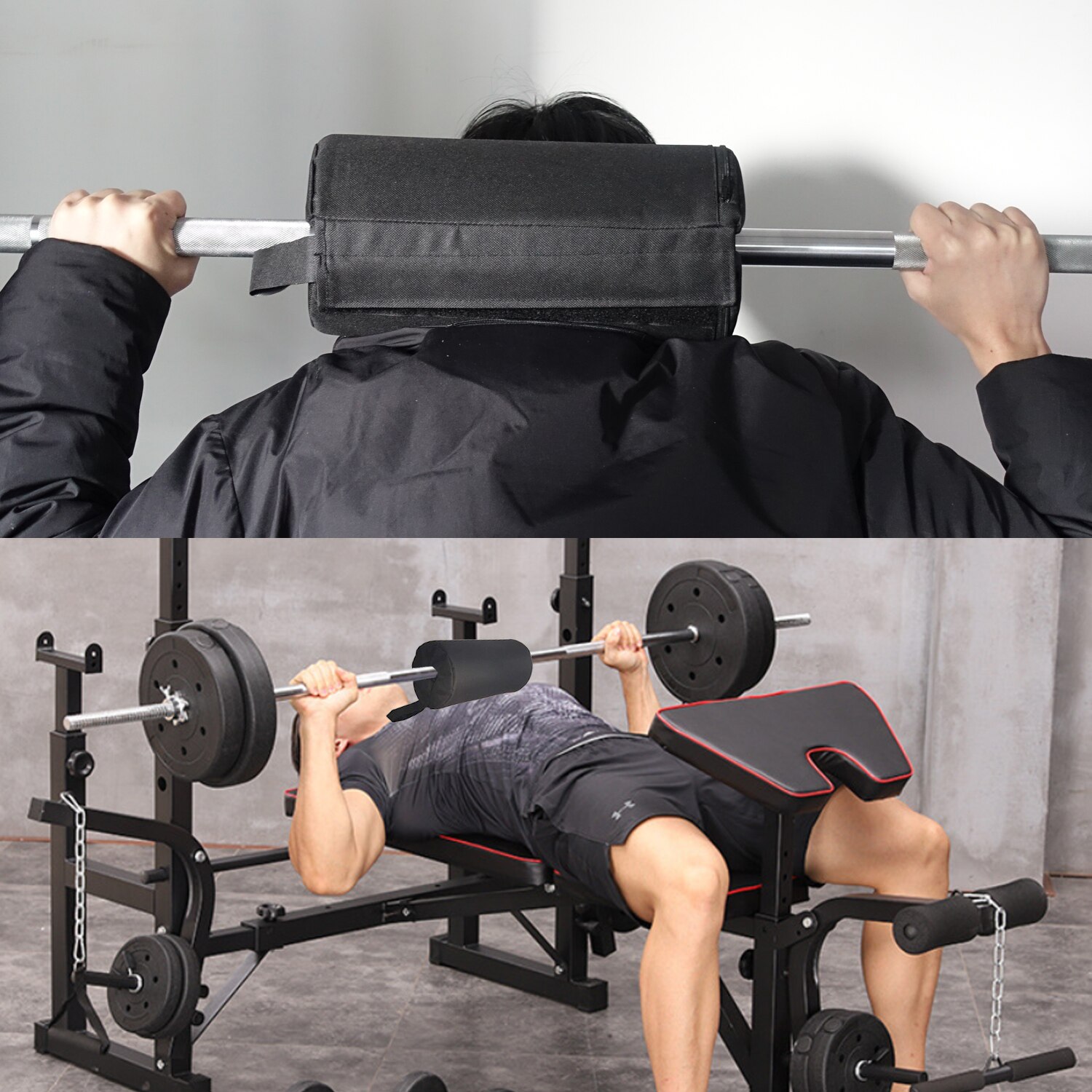 Barbell Bench Press Pad Non-slip Fabric Protective Gym Accessories Weightlifting Hip Thrust Crossfit Workout Fitness Equipment