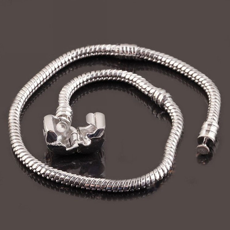 10 Uds fit pulsera Europea 3mm Cadena de serpiente de pulsera berloque cuenta de joyería de las mujeres encantos