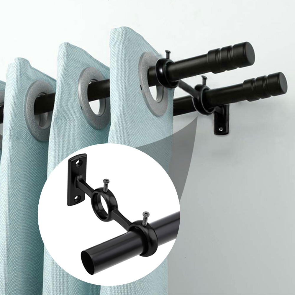 Support de tringle à rideau, 1 pièce, crochets de tringle à rideau à Double trou, Base en alliage d'aluminium, crochet épais pour chambre