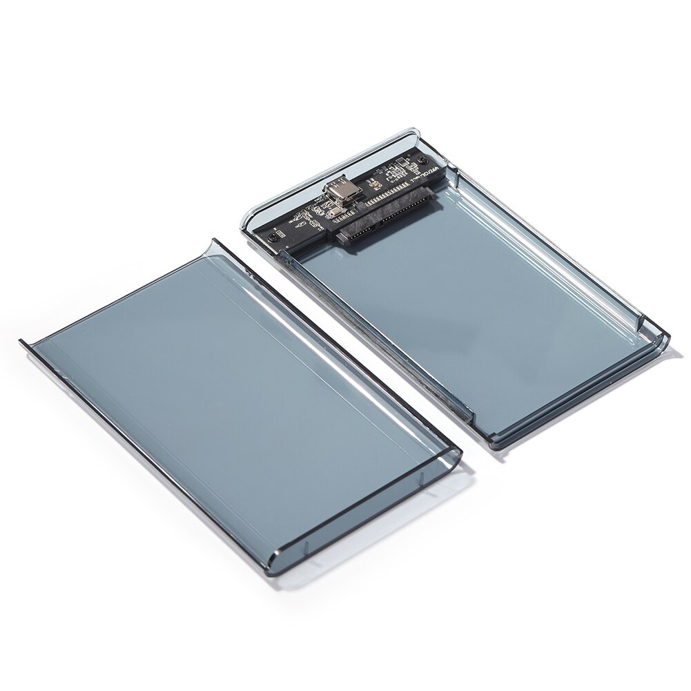 External Hard Drive Case USB 3.1 Type-C Mobile Hard Drive Disk Box 8TB Transparent 2.5 inch SATA HDD SSD External Enclosure Case