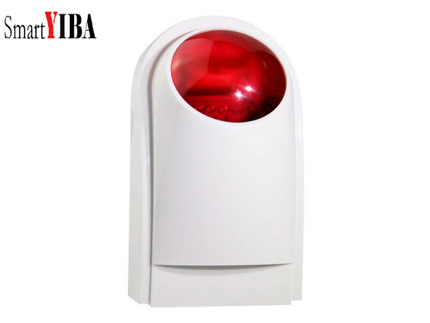 SmartYIBA G90B Plus Wireless Outdoor Sirene Rood Knipperlicht Strobe Sirene voor Thuis Alarmsysteem 110dB